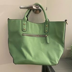 turquoise arm tote